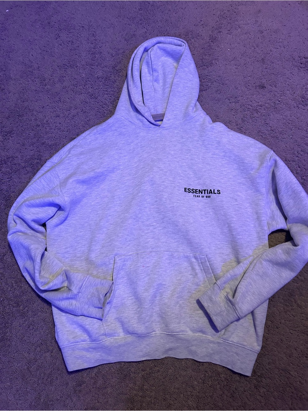 Essentials Light Gray Pullover Hoodie with Chest Logo